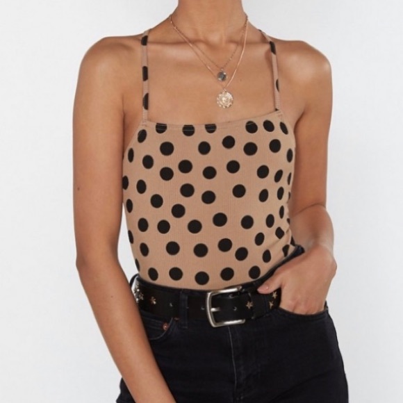 Nasty Gal Tops - ⭐️The Cutest Polka Dot Bodysuit